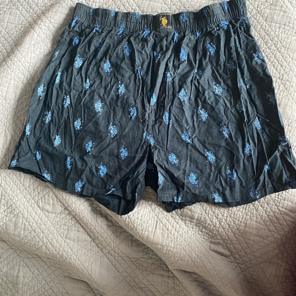 U.S. Polo Assn. Black and Blue Athletic Shorts